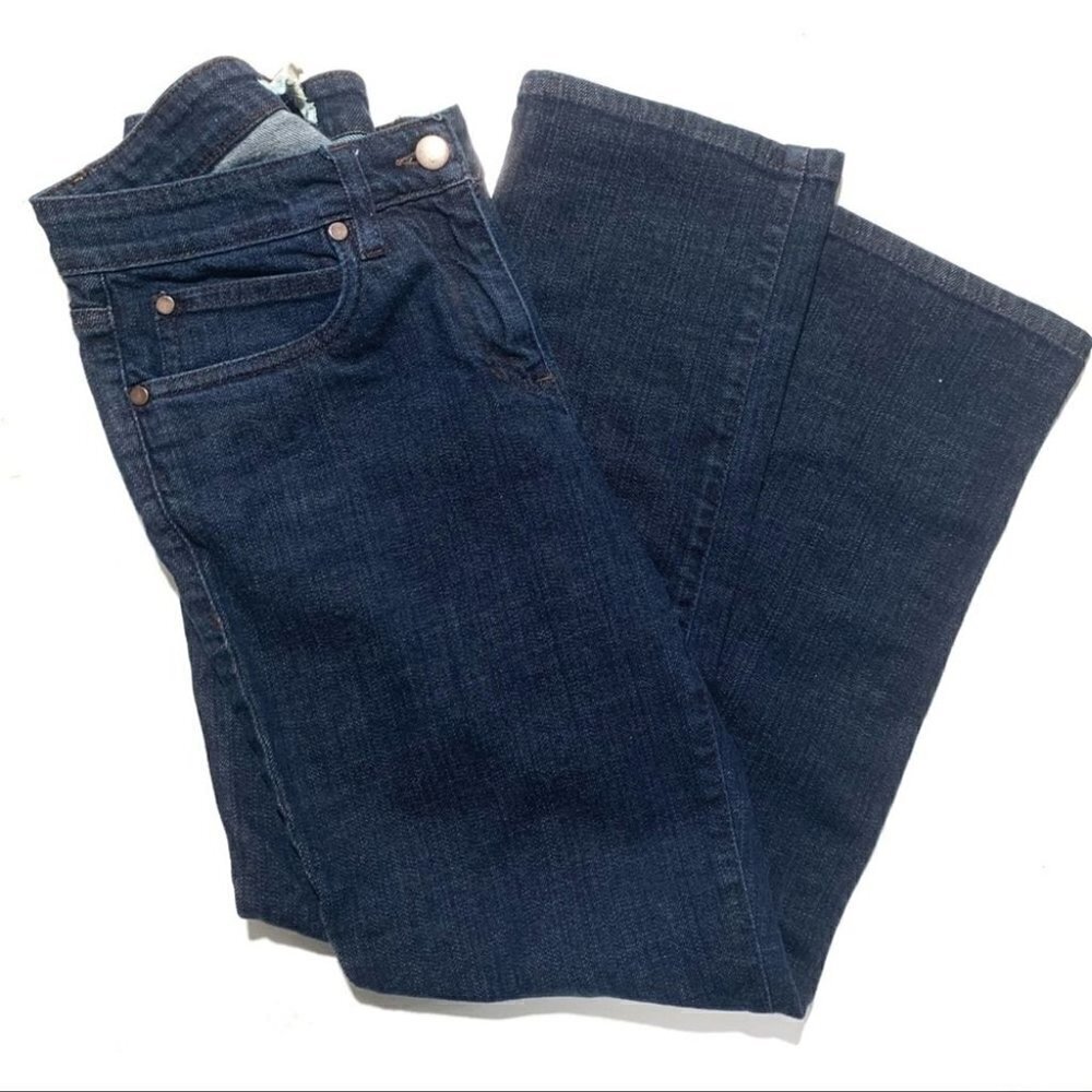 Eileen Fisher Dark Wash Denim Straight Leg Blue Jeans
